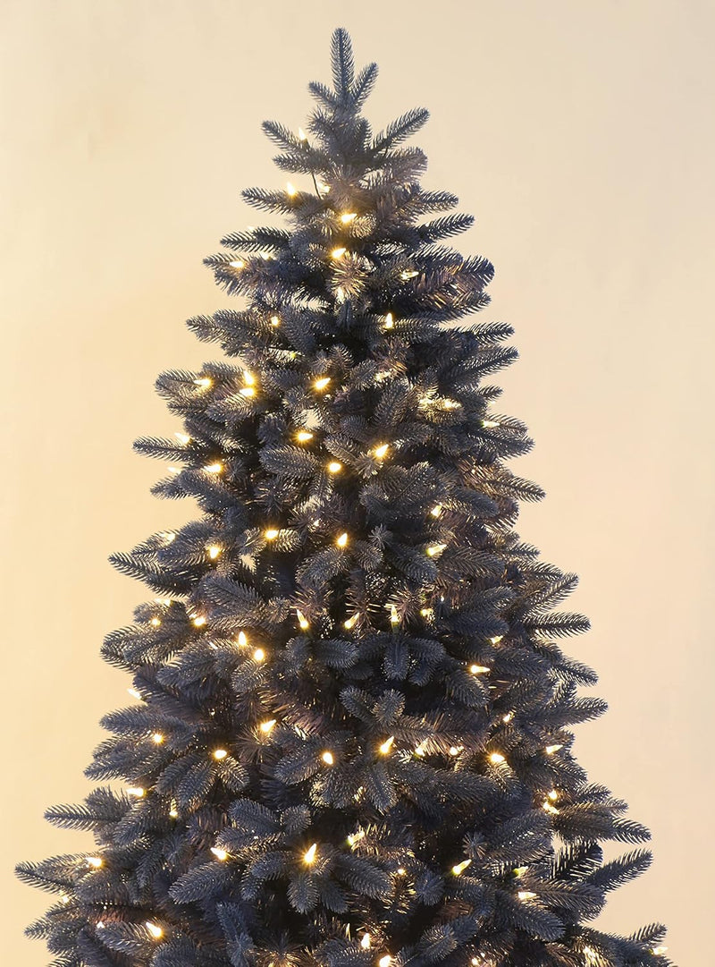 Árvore de Natal Azul Royal com Micro LEDs — Galhos Articulados e Design Moderno